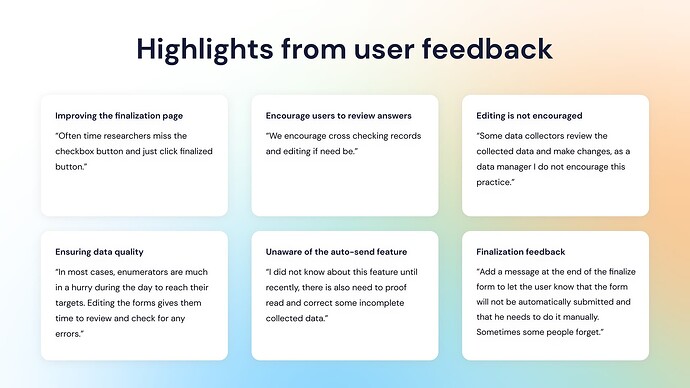 Quotes from user research