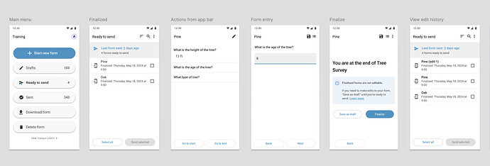 Edits on device user flow