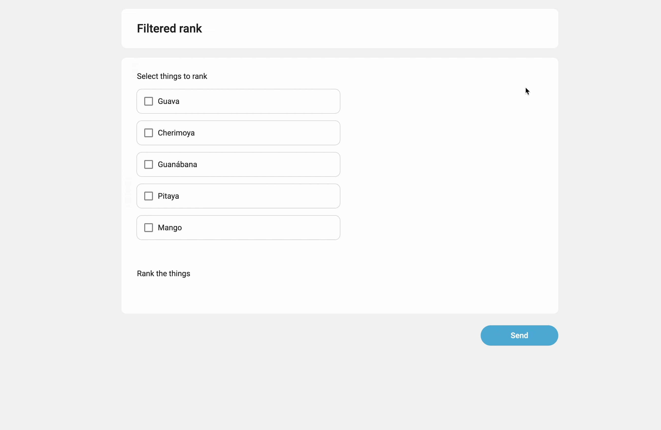 Selecting and ranking