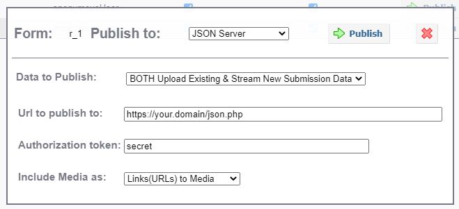 ODK Aggregate JSON Publish Data